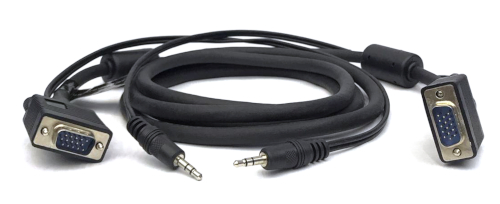 VGA + 3.5mm Stereo M to M Cable with ferrite 2m